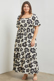 Cream with Black Florals Maxi Dress *FINAL SALE*