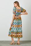 Multi Colour Abstract Print Maxi