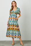 Multi Colour Abstract Print Maxi