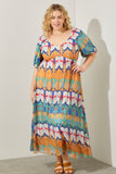 Multi Colour Abstract Print Maxi