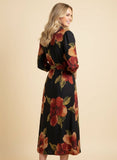 Deep Floral Shirt Dress