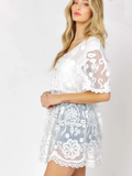 Half Lined Crochet Lace Top