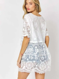Half Lined Crochet Lace Top