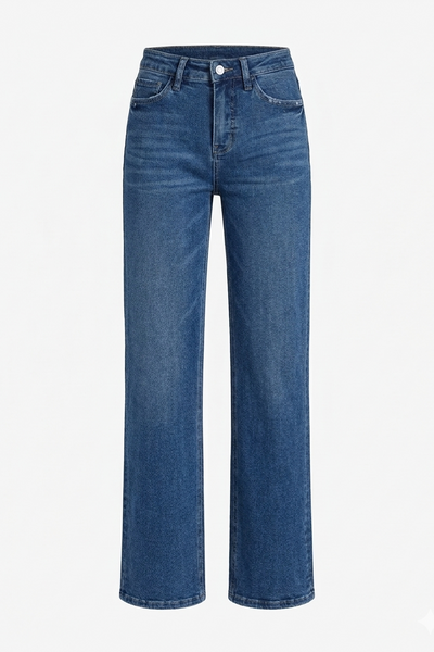 Medium Wash Straight Full Length Denim