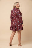 Merlot Floral Button Dress