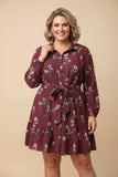 Merlot Floral Button Dress