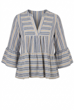Multi Stripe Baby Doll Top