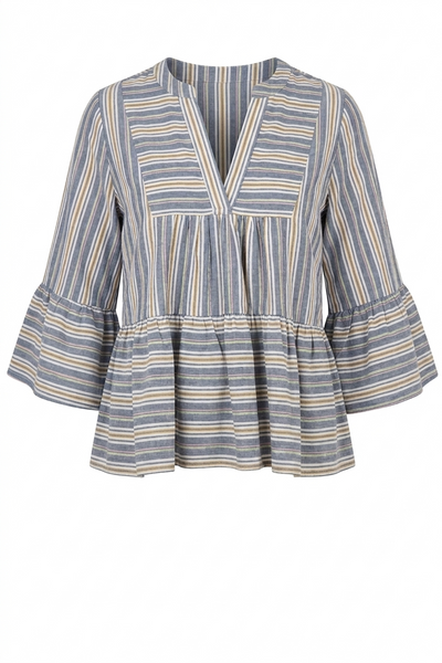Multi Stripe Baby Doll Top
