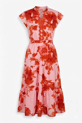 Pink & Orange Floral Midi/Maxi