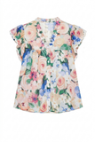 Pastel Floral Button Detail Top