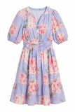 Periwinkle Floral & Eyelet Dress