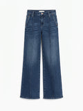 Pintuck Wide Leg Denim