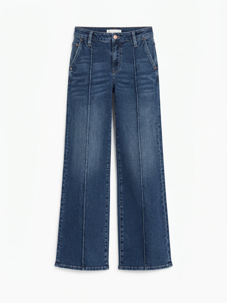 Pintuck Wide Leg Denim