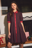 Checked Plaid Cotton Button Up Dress