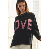 Crochet Lace Love Top in Ash Black