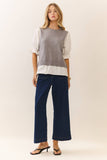 Embroidered Sweater Vest Twofer