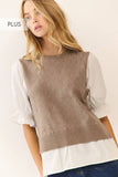 Embroidered Sweater Vest Twofer