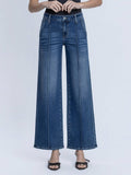 Pintuck Wide Leg Denim