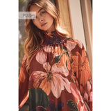 Warm Floral Flowy Dress