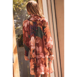 Warm Floral Flowy Dress