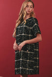Shimmery Tweed Dress in Ivory
