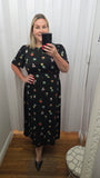 Black Floral Midi/Maxi with Slit