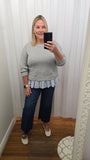 Heather Grey & Stripe Twofer Top