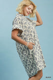 Black Print Cotton Shirt Dress