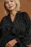 Matte Satin Polka Dot Top