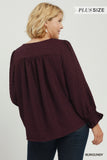 Swiss Dot Aubergine Top