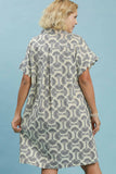 Black Print Cotton Shirt Dress