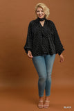 Matte Satin Polka Dot Top