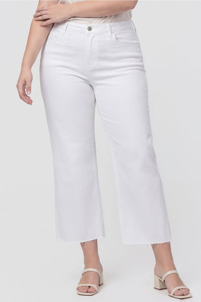 White Wide Leg Crop Denim