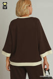 Colour Block Luxe Knit Top in Brown