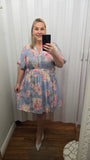 Periwinkle Floral & Eyelet Dress