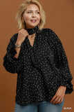 Matte Satin Polka Dot Top