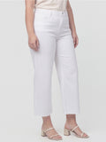 White Wide Leg Crop Denim