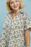 Black Print Cotton Shirt Dress