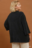 Soft Mock Neck Textured Tunic in Black