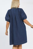 Denim Contrast Stitch Dress