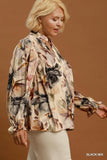 Warm Mixed Floral Button Up Top