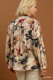 Warm Mixed Floral Button Up Top