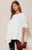 Ruffle Hem Tunic in White
