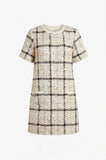 Shimmery Tweed Dress in Ivory