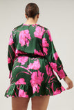 Vibrant Green & Fuschia Floral Dress