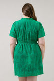 Green Cotton Palm Eyelet Dress