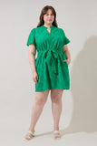 Green Cotton Palm Eyelet Dress