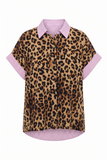 Stripe & Animal Print Twofer Top