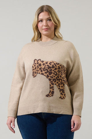 Leopard Sweater in Oat