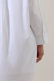 White Cotton Poplin Shirt Dress